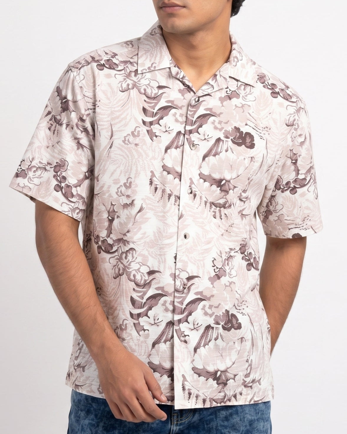 PASTEL BROWN ABSTRACT STATIC DRIP SHIRT