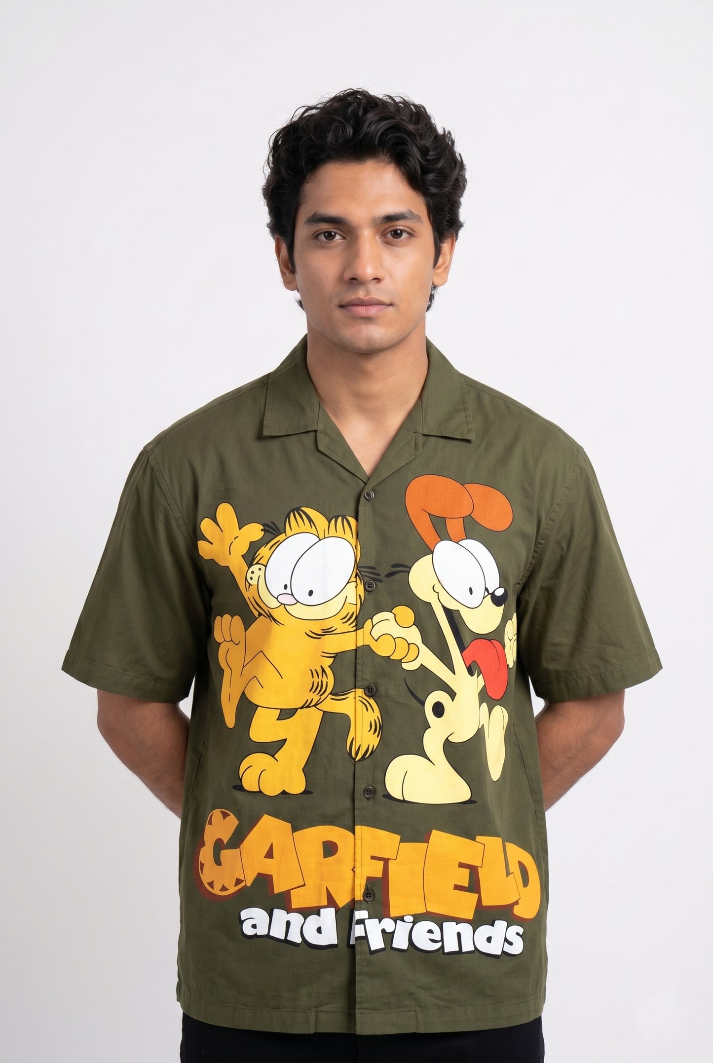 GREEN GARFIELD DRIP SHIRT