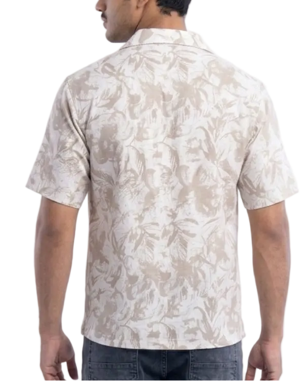 BEIGE ABSTRACT STATIC DRIP SHIRT