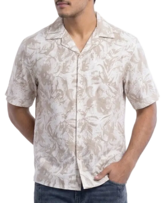 BEIGE ABSTRACT STATIC DRIP SHIRT