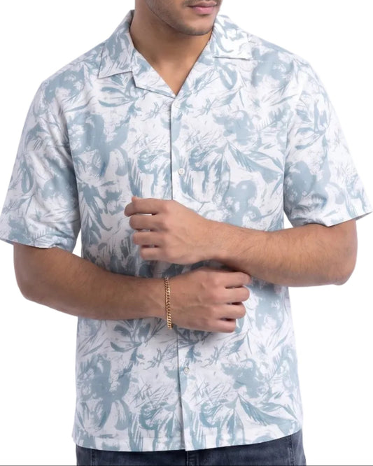 BLUE ABSTRACT STATIC DRIP SHIRT