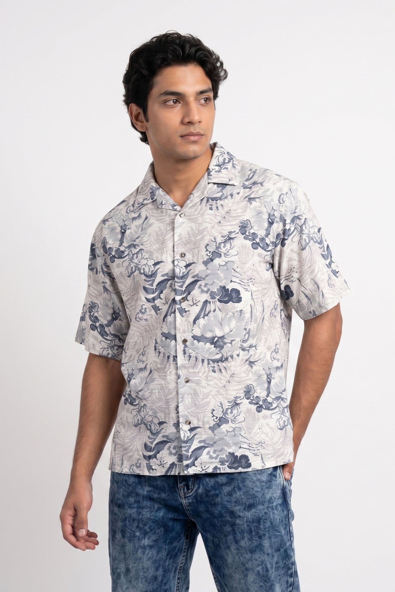 PASTEL BLUE ABSTRACT STATIC DRIP SHIRT