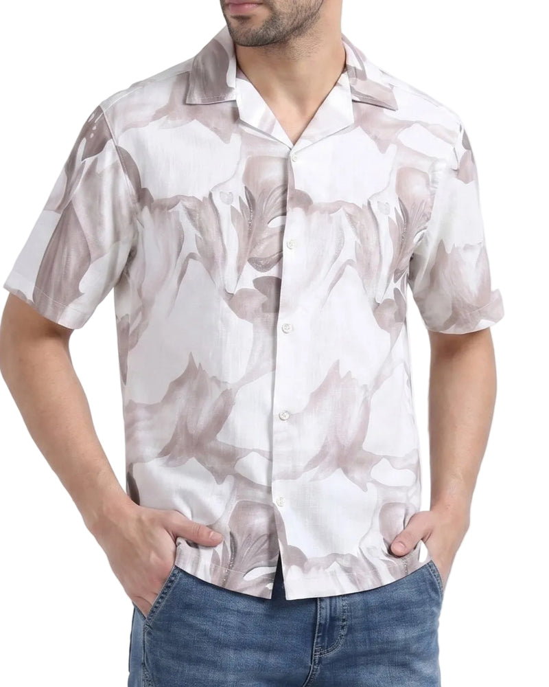 BROWN SOFT STATIC DRIP SHIRT