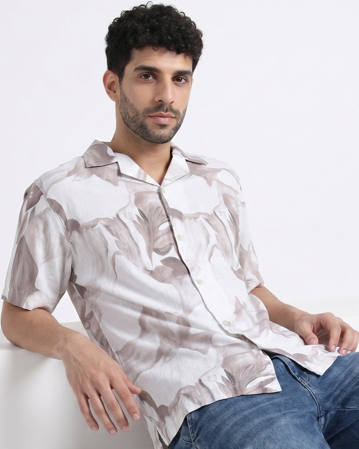BROWN SOFT STATIC DRIP SHIRT