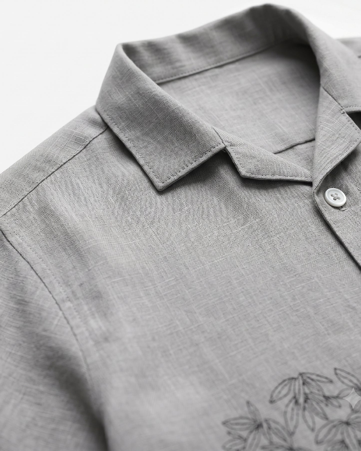 GRAY OFF BEAT LUXE LINEN SHIRT