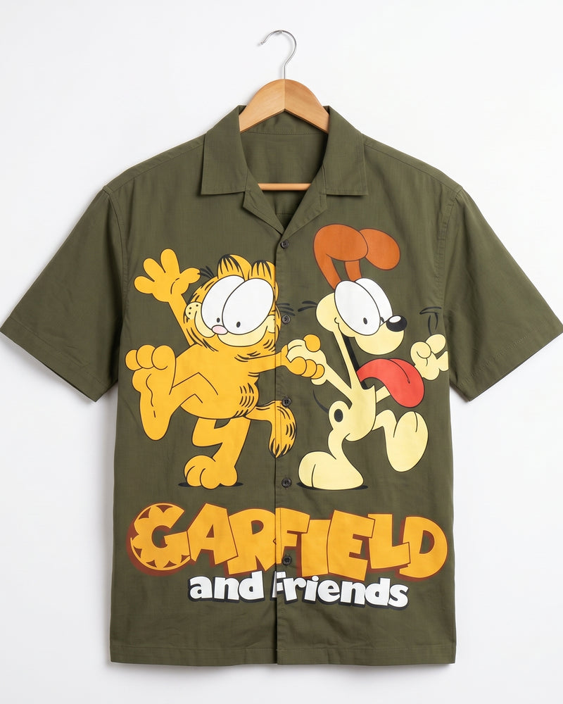 GREEN GARFIELD DRIP SHIRT