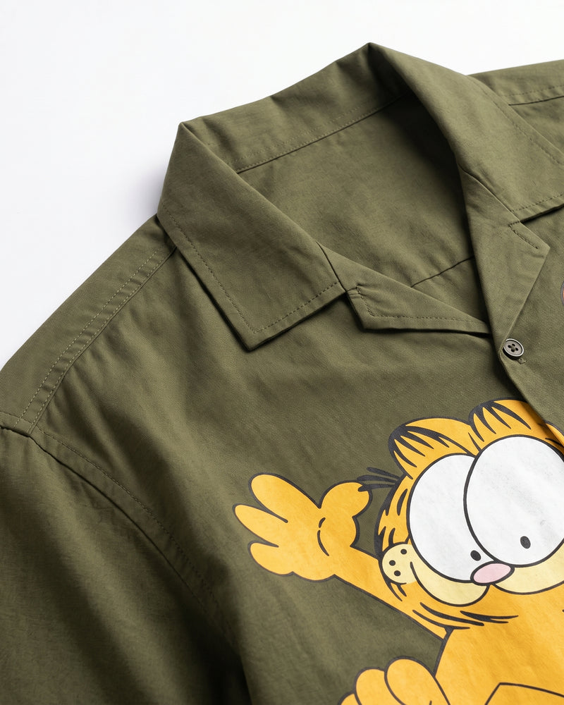 GREEN GARFIELD DRIP SHIRT