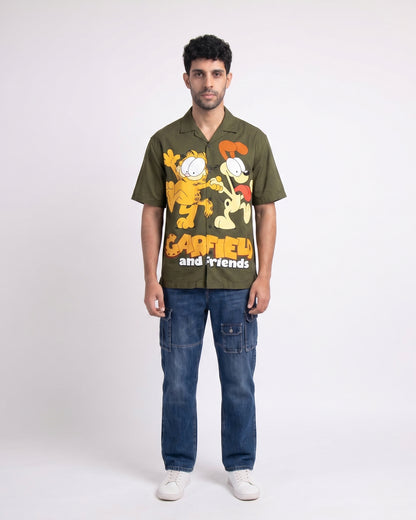 GREEN GARFIELD DRIP SHIRT - Chicaura All About Him