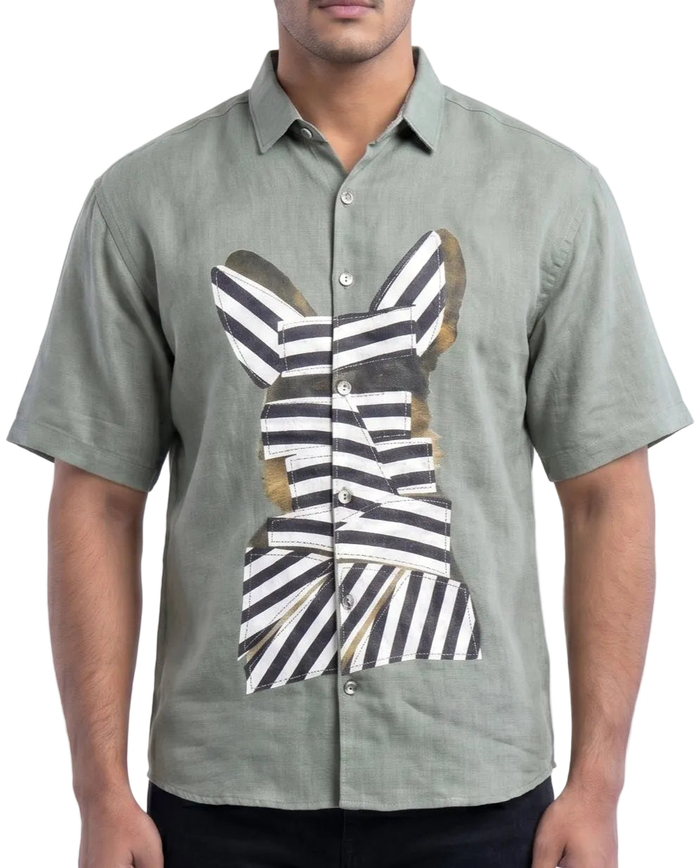 GREEN WOW CORE LINEN SHIRT - Chicaura All About Him
