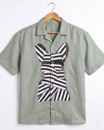 GREEN WOW CORE LINEN SHIRT - Chicaura All About Him