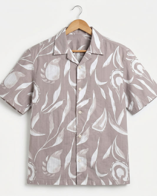 BEIGE FEATHERS STATIC DRIP SHIRT