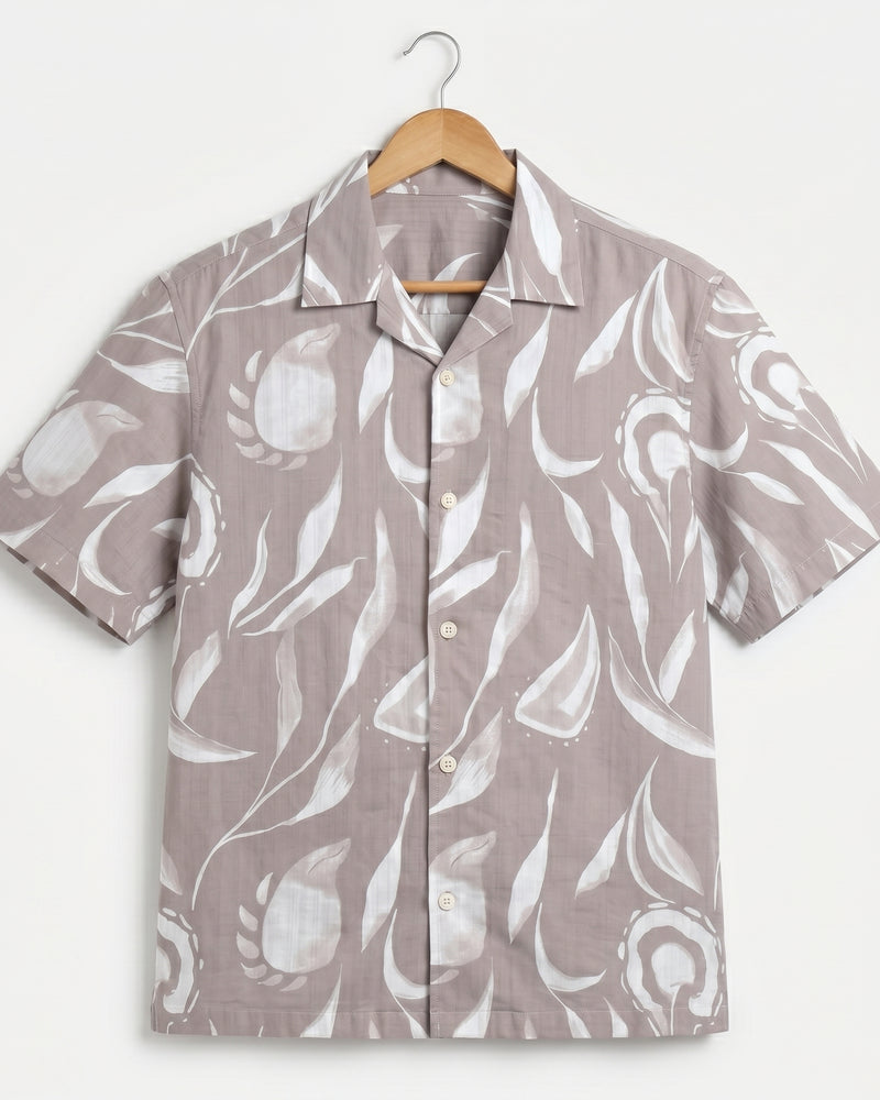BEIGE FEATHERS STATIC DRIP SHIRT
