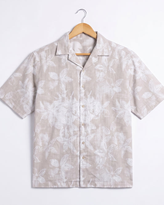 BEIGE ABSTRACT STATIC DRIP SHIRT