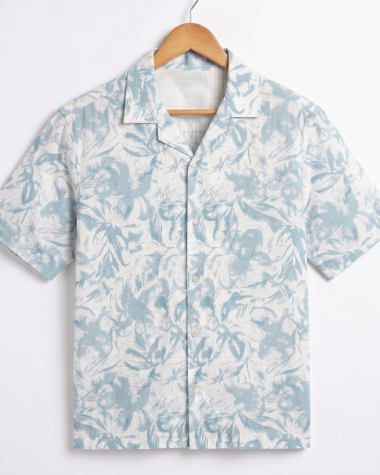 BLUE ABSTRACT STATIC DRIP SHIRT