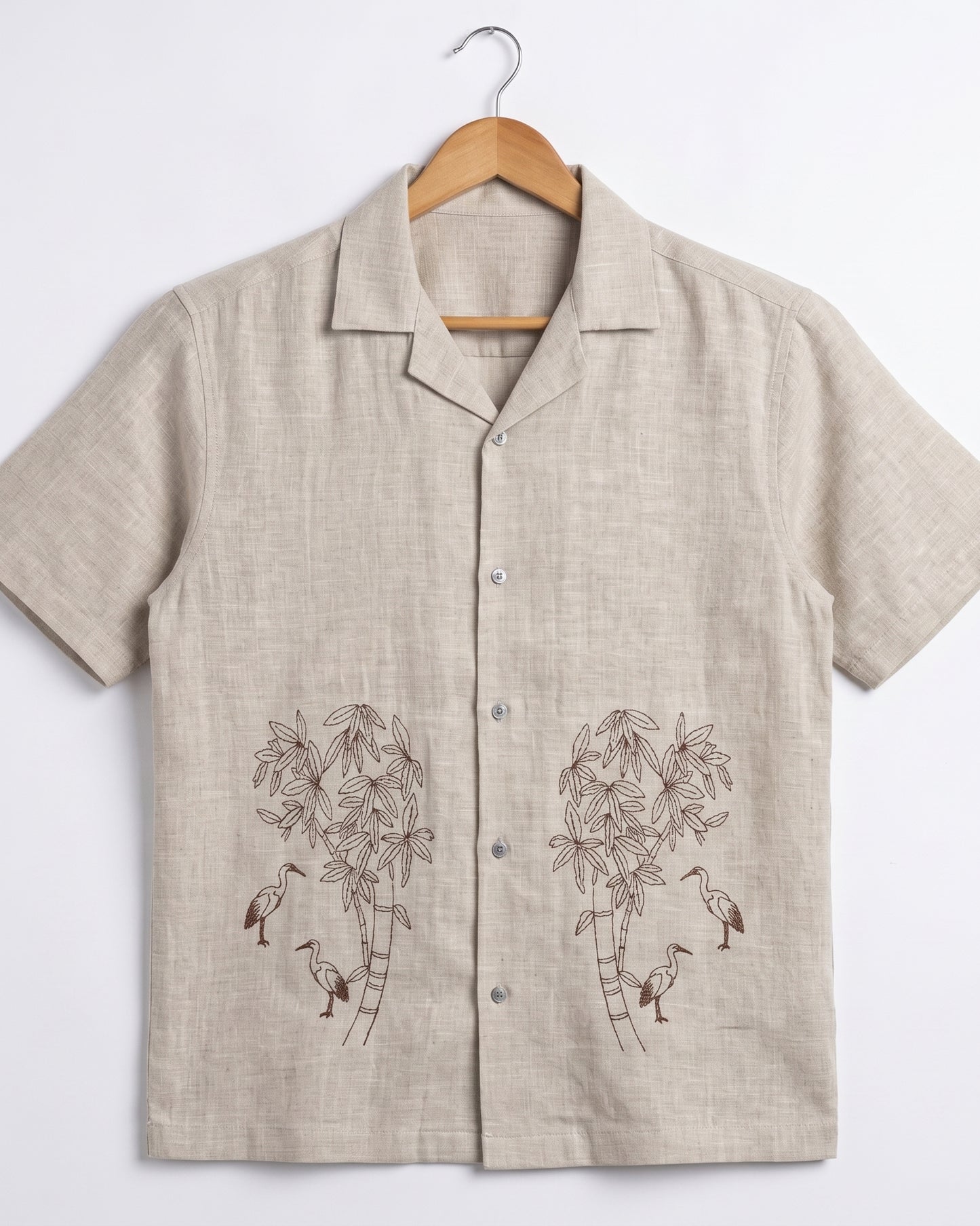 BEIGE OFF BEAT LUXE LINEN SHIRT - Chicaura All About Him
