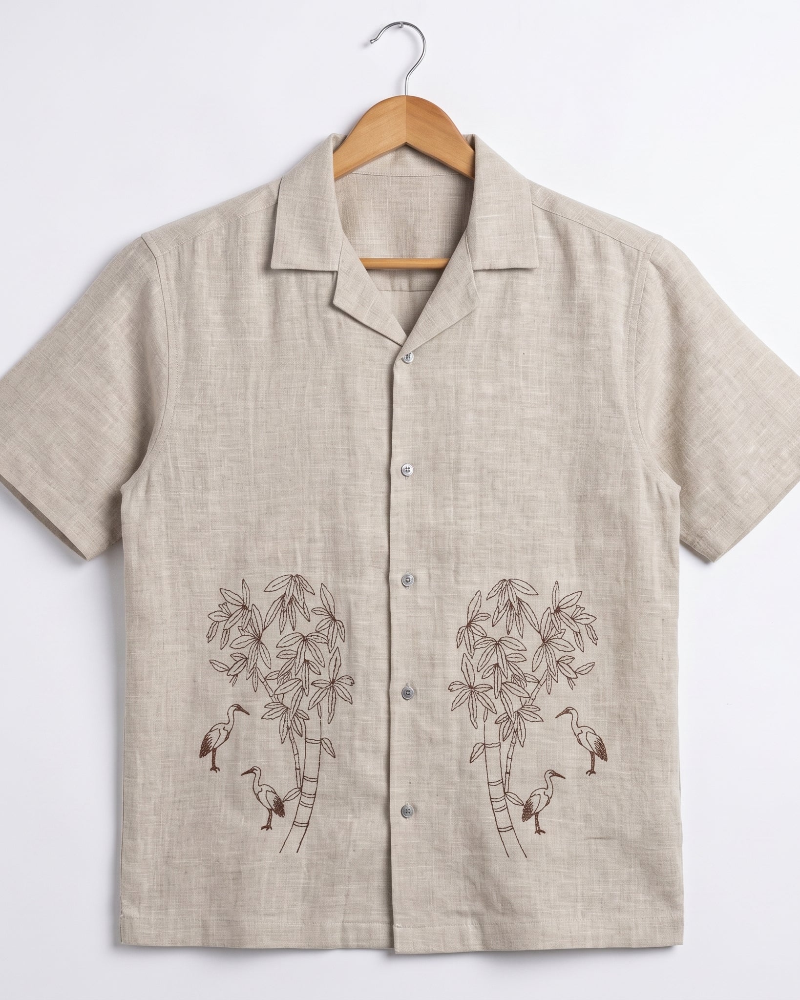 BEIGE OFF BEAT LUXE LINEN SHIRT - Chicaura All About Him