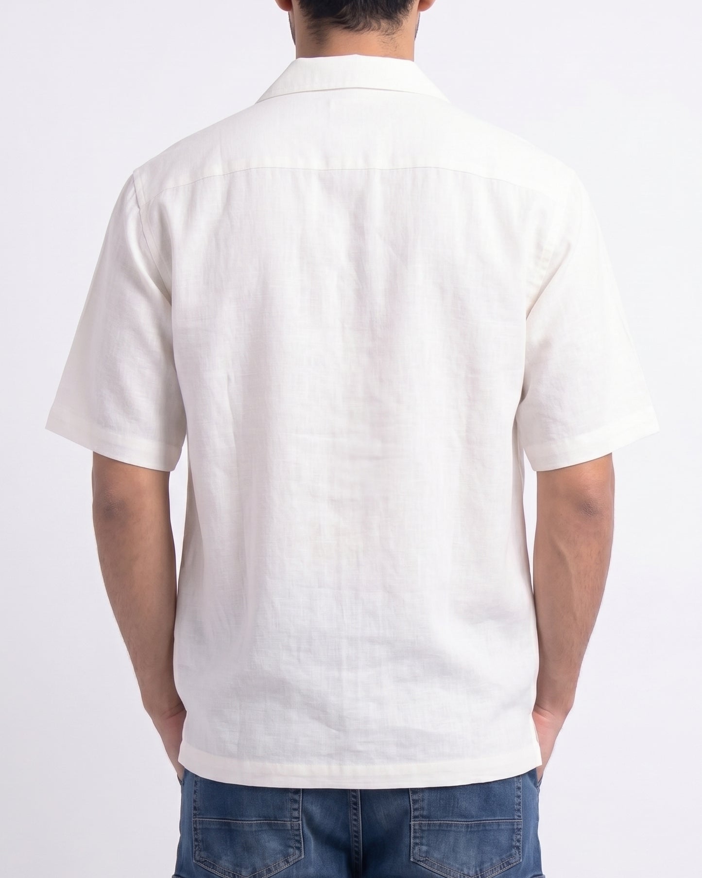 WHITE OFF BEAT LUXE LINEN SHIRT - Chicaura All About Him