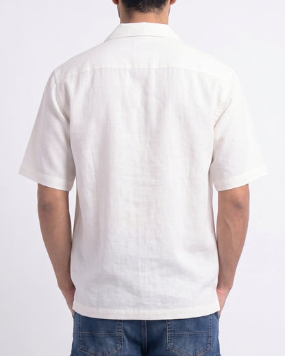 WHITE OFF BEAT LUXE LINEN SHIRT - Chicaura All About Him