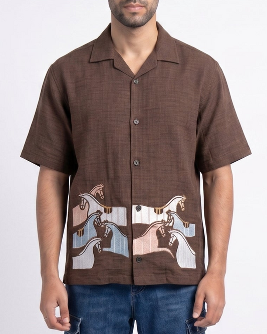 BROWN NEON DUST SHIRT