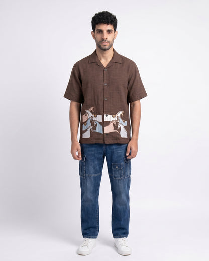 BROWN NEON DUST SHIRT