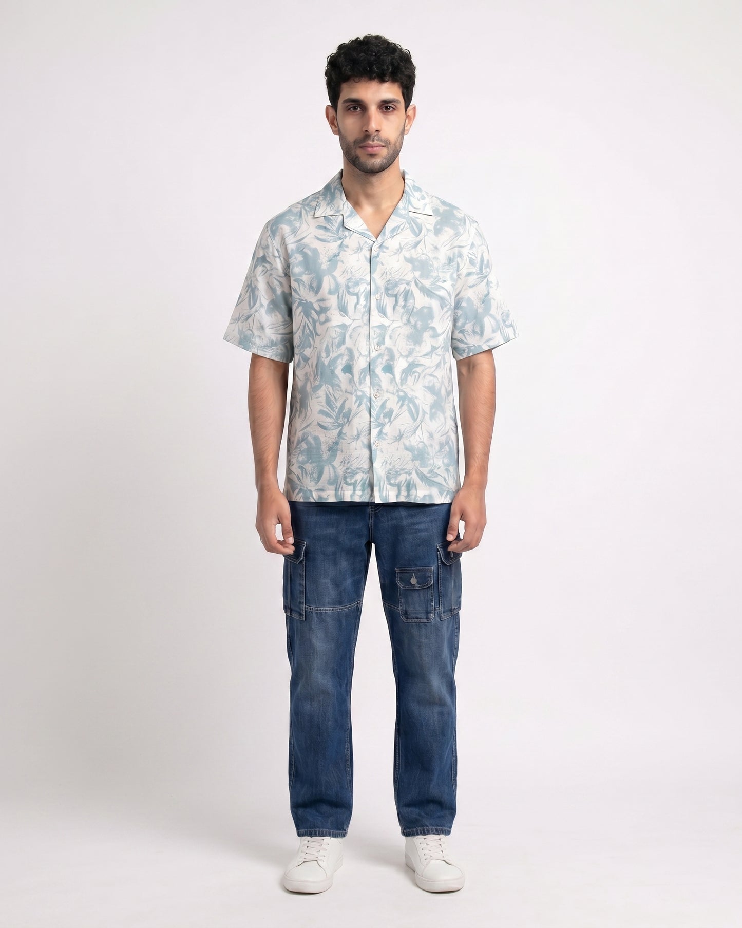 BLUE ABSTRACT STATIC DRIP SHIRT