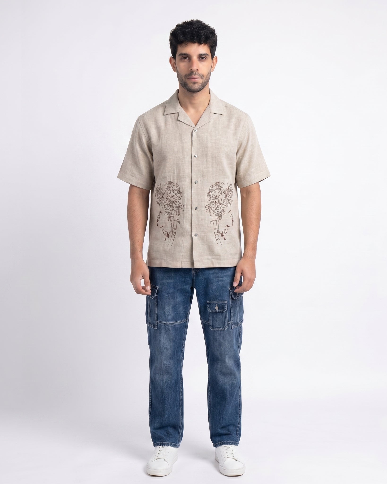 BEIGE OFF BEAT LUXE LINEN SHIRT - Chicaura All About Him