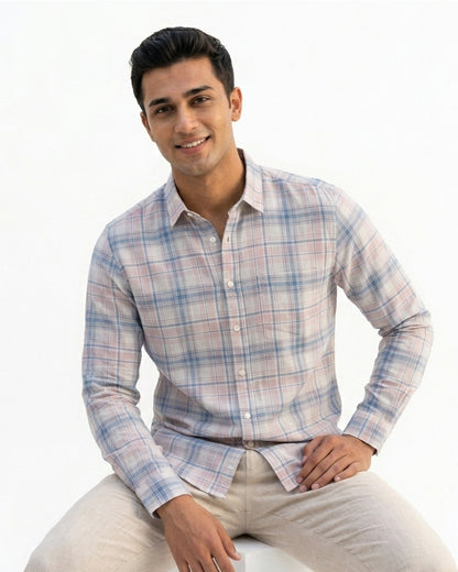 #color_soft peach plaid