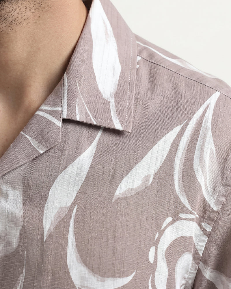 BEIGE FEATHERS STATIC DRIP SHIRT