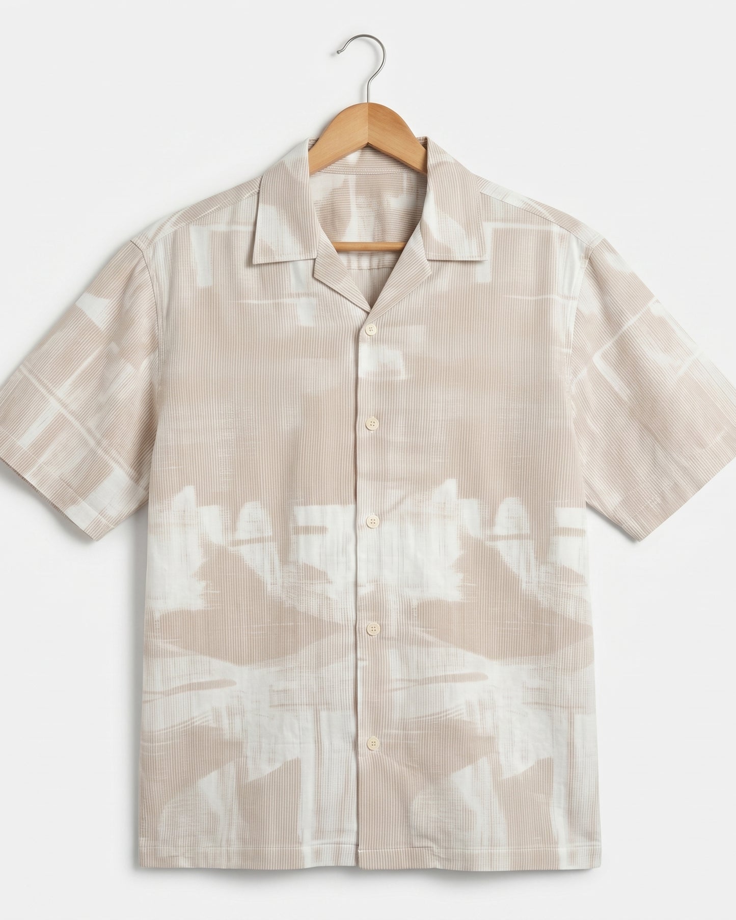BEIGE ABSTRACT STATIC DRIP SHIRT
