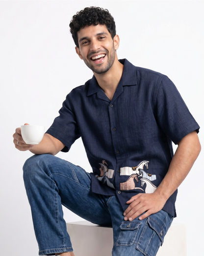 BLUE NEON DUST SHIRT