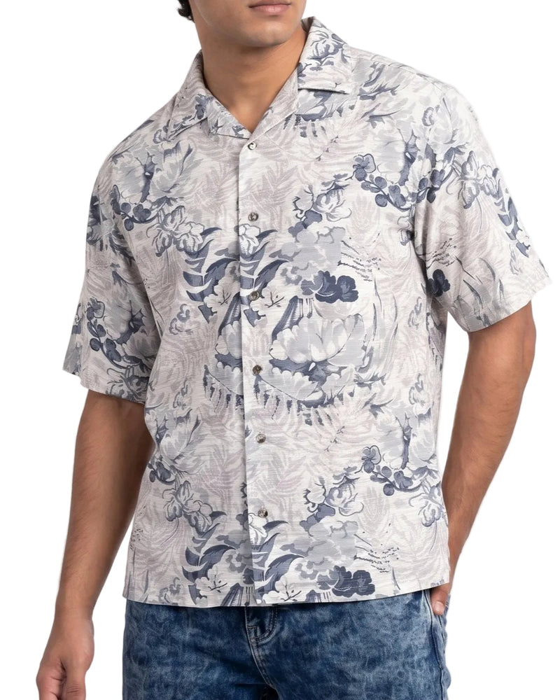 PASTEL BLUE ABSTRACT STATIC DRIP SHIRT