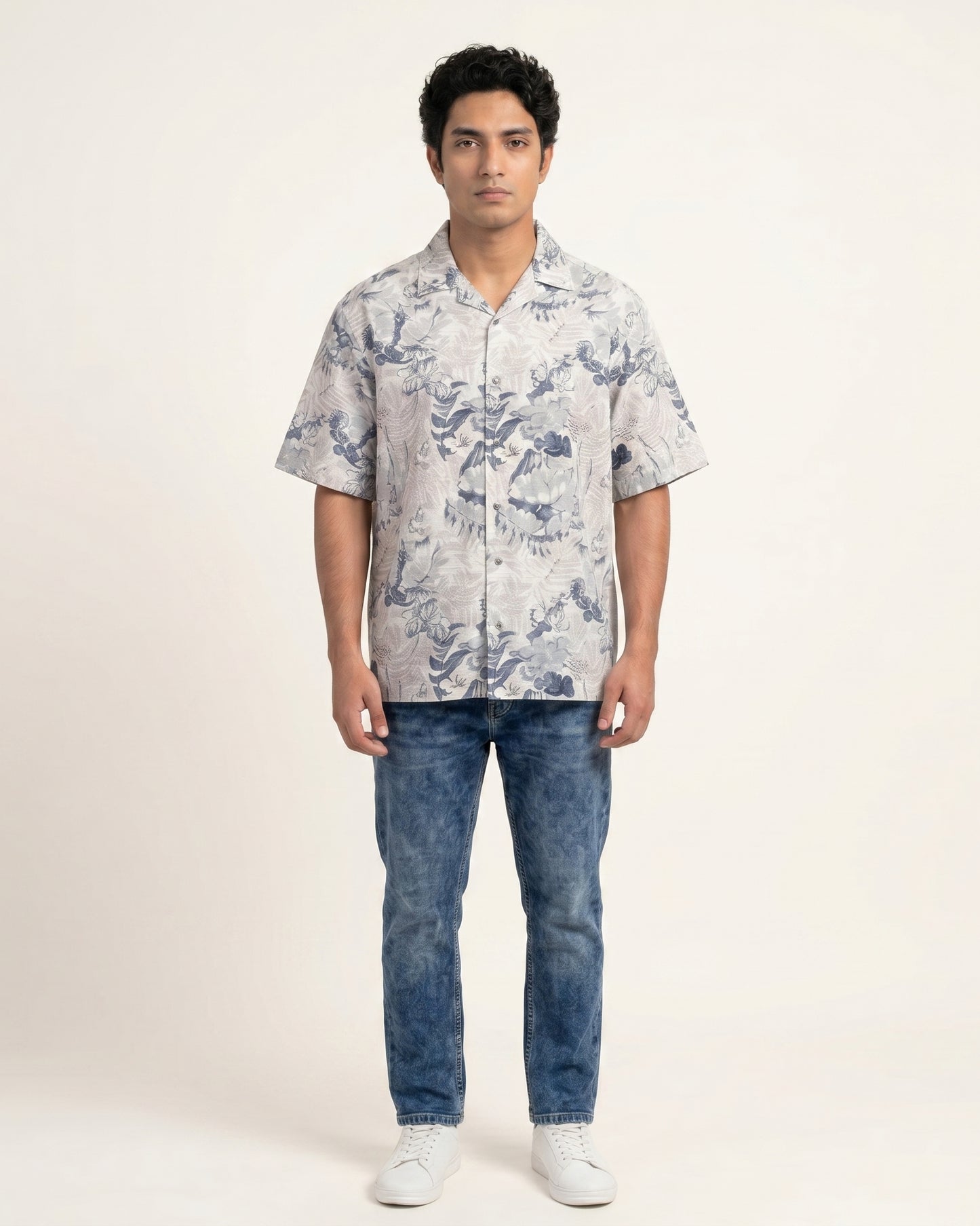 PASTEL BLUE ABSTRACT STATIC DRIP SHIRT