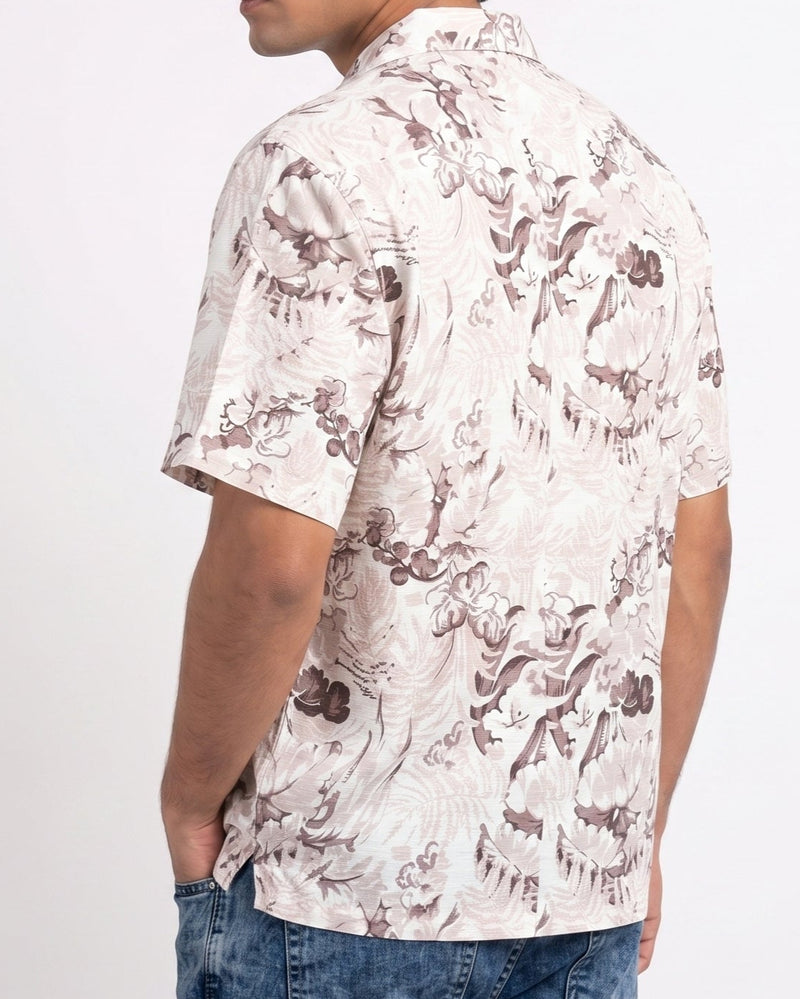 PASTEL BROWN ABSTRACT STATIC DRIP SHIRT