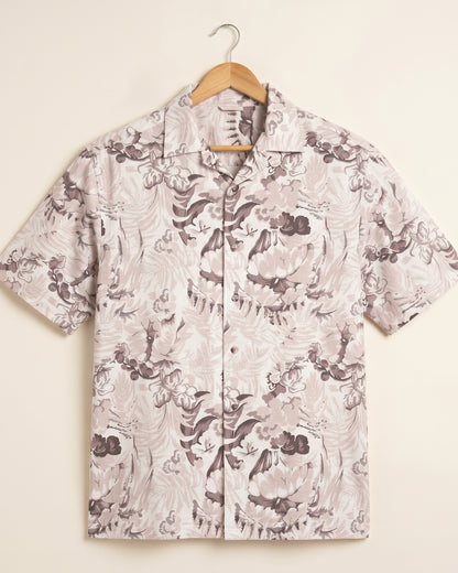 PASTEL BROWN ABSTRACT STATIC DRIP SHIRT
