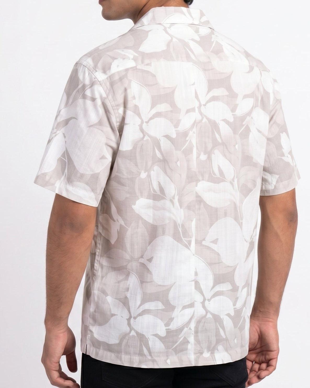 PASTEL GRAY STATIC DRIP LEAVES SHIRT