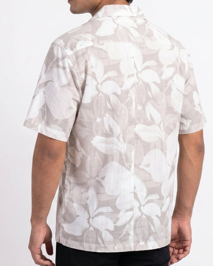 PASTEL GRAY STATIC DRIP LEAVES SHIRT