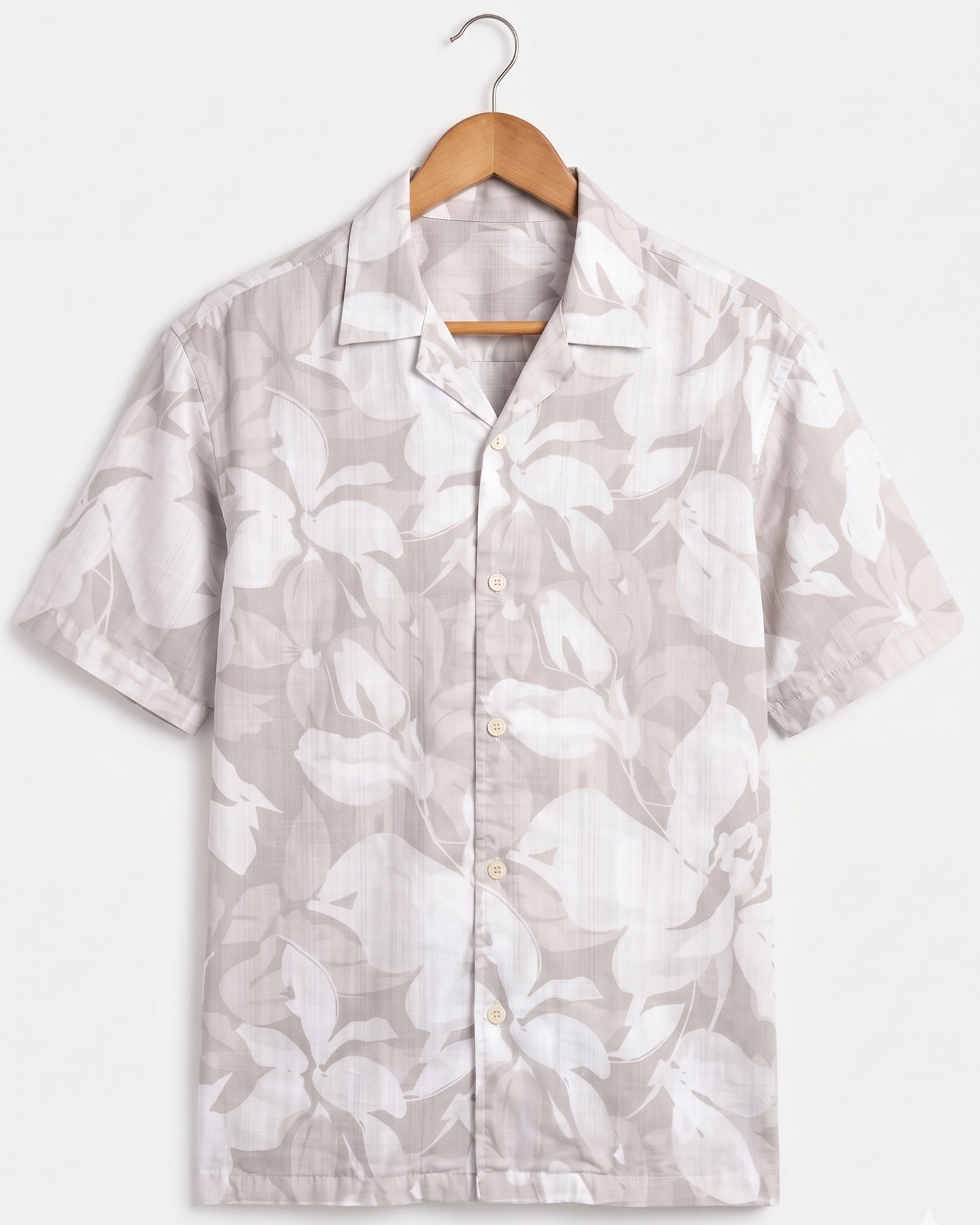 PASTEL GRAY STATIC DRIP LEAVES SHIRT