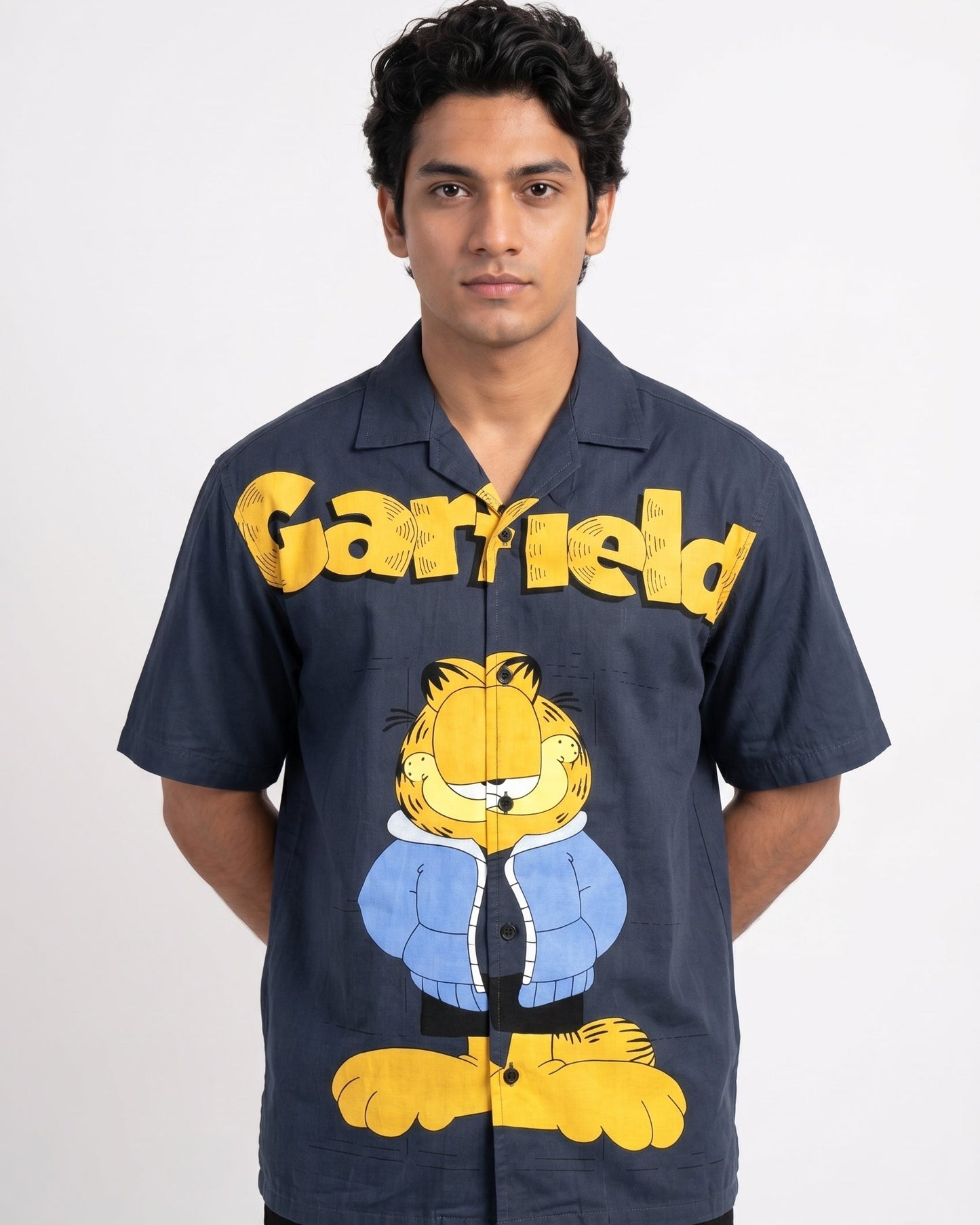 BLUE GARFIELD DRIP SHIRT
