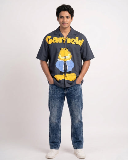 BLUE GARFIELD DRIP SHIRT