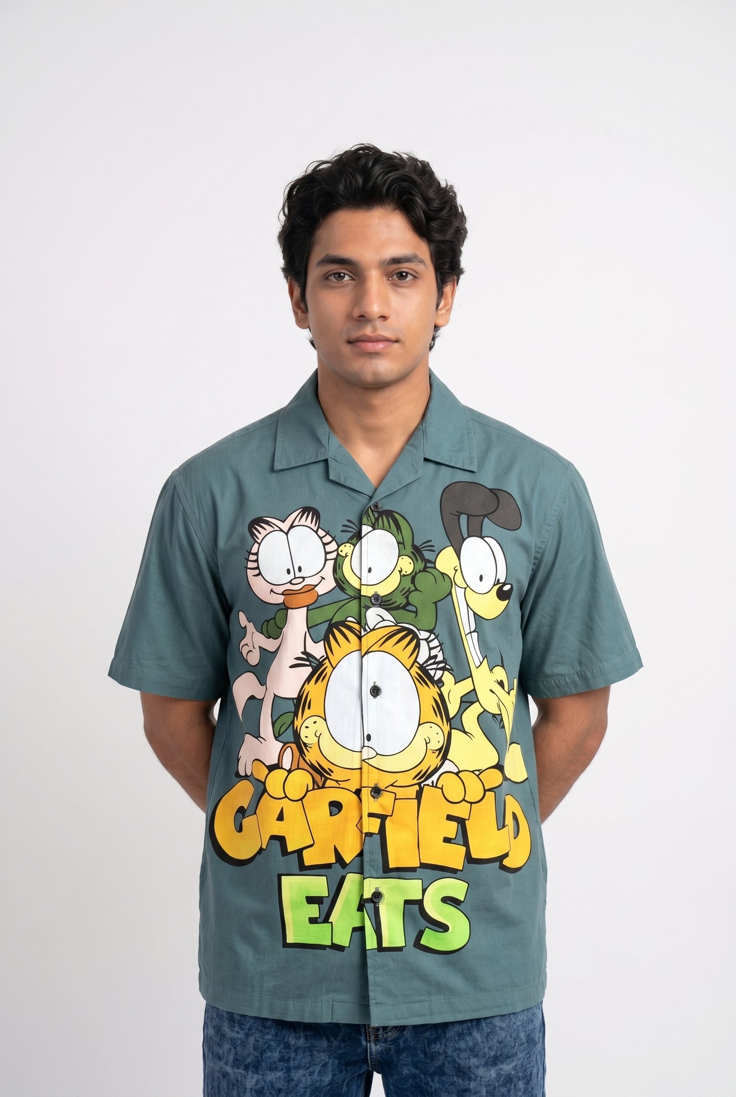 SEA GREEN GARFIELD DRIP SHIRT