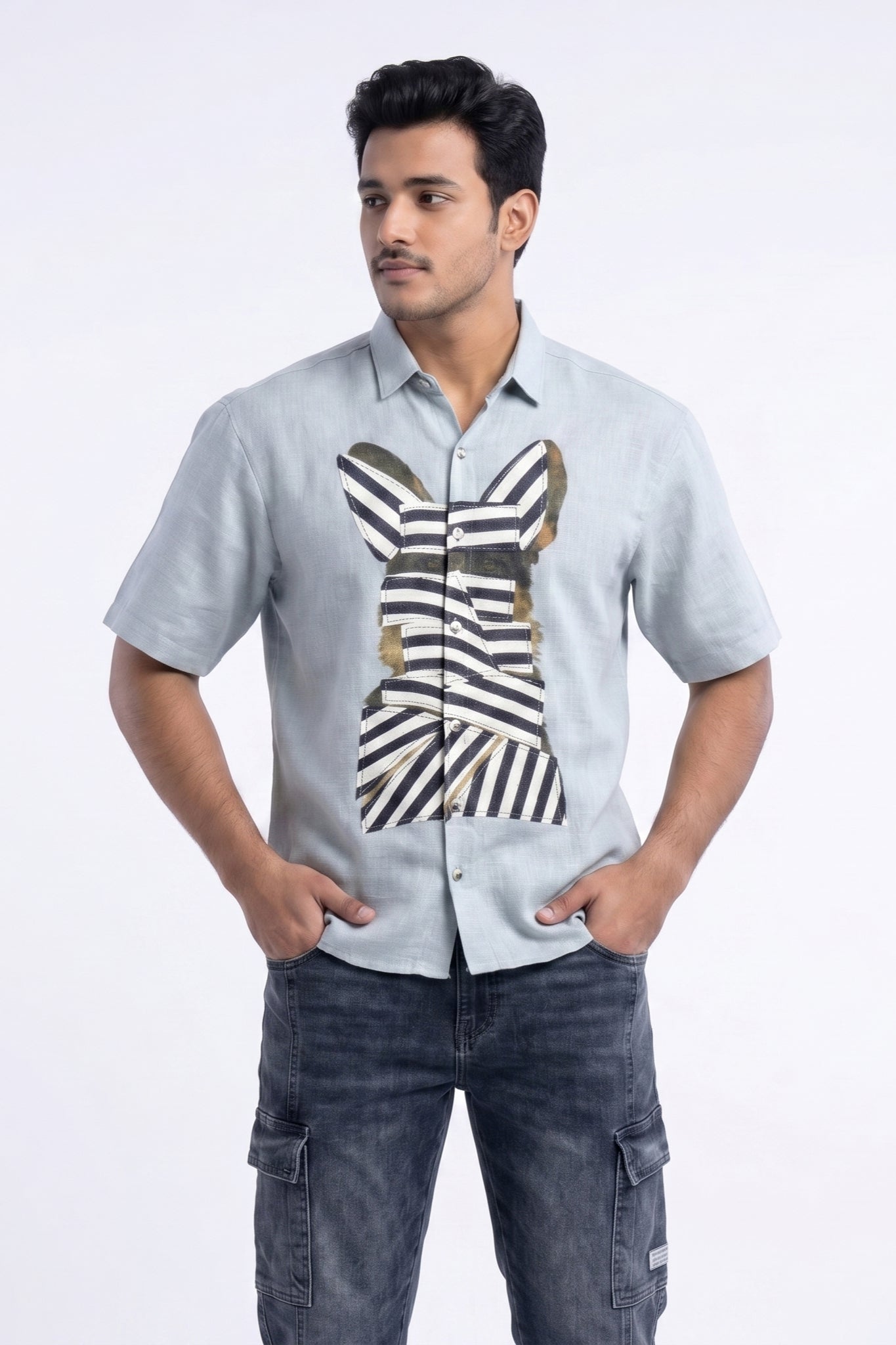 SKY BLUE WOW CORE LINEN SHIRT