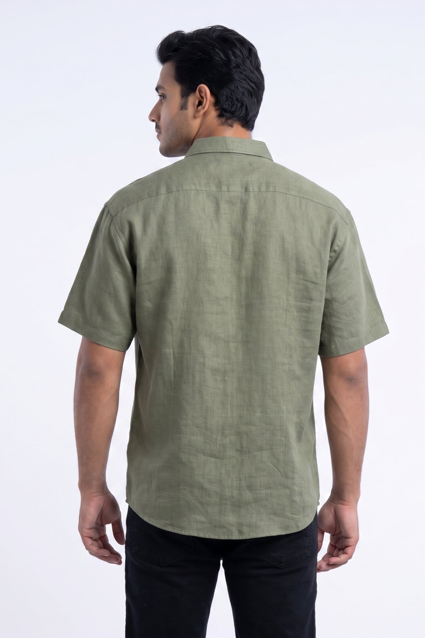 GREEN WOW CORE LINEN SHIRT