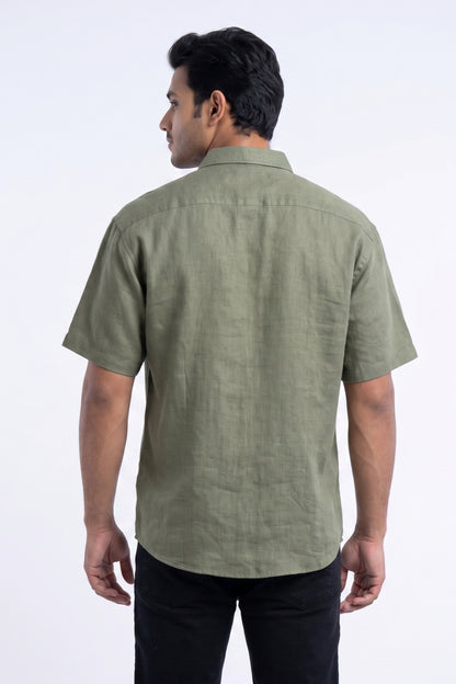 GREEN WOW CORE LINEN SHIRT