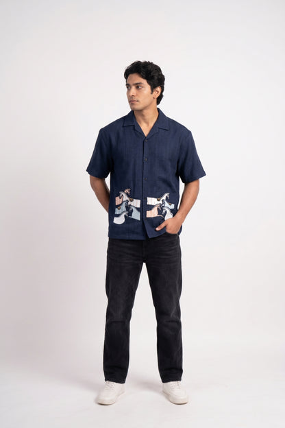BLUE NEON DUST SHIRT