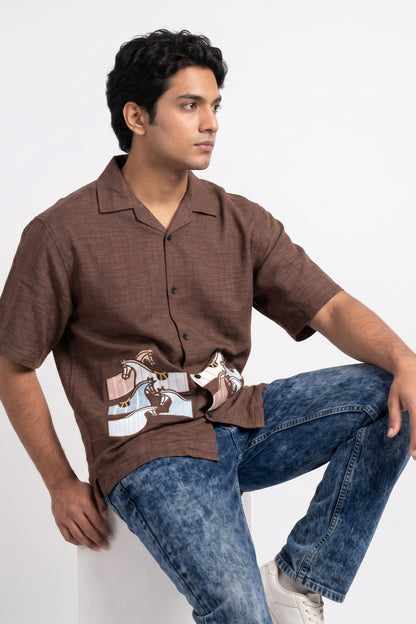 BROWN NEON DUST SHIRT