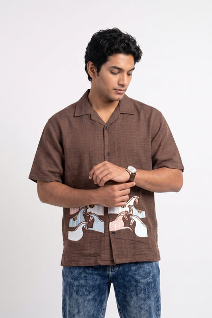 BROWN NEON DUST SHIRT