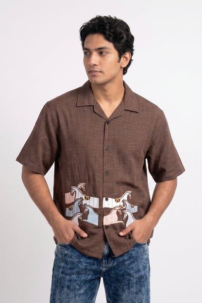 BROWN NEON DUST SHIRT