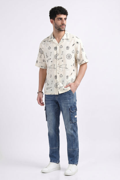 CREAM NO SIGNAL SHIRT