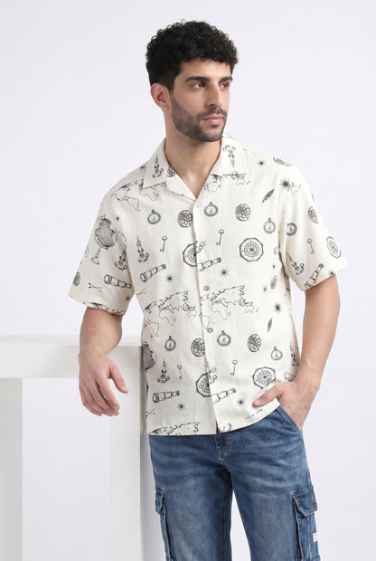 CREAM NO SIGNAL SHIRT