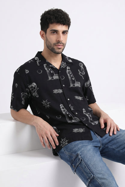 BLACK NO SIGNAL SHIRT